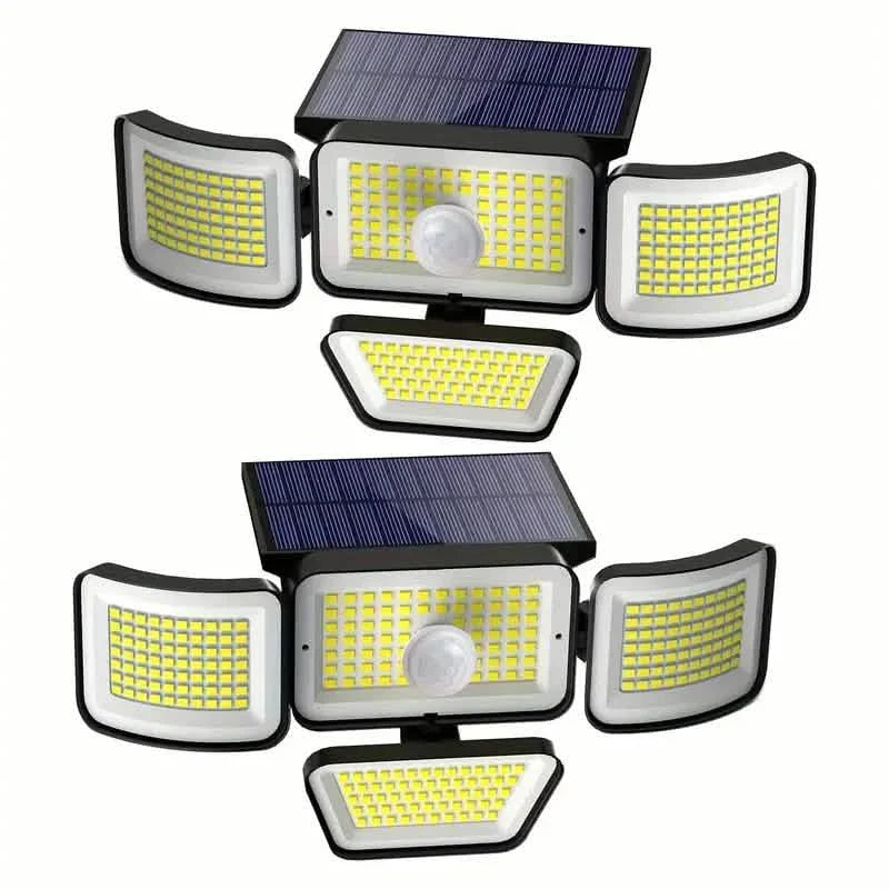 278LEDs 3000LM Motion Sensor 6500K Solar Powered, 4 Heads Security Flood, 300° Wide Angle Wall With 3 Modes DailySale