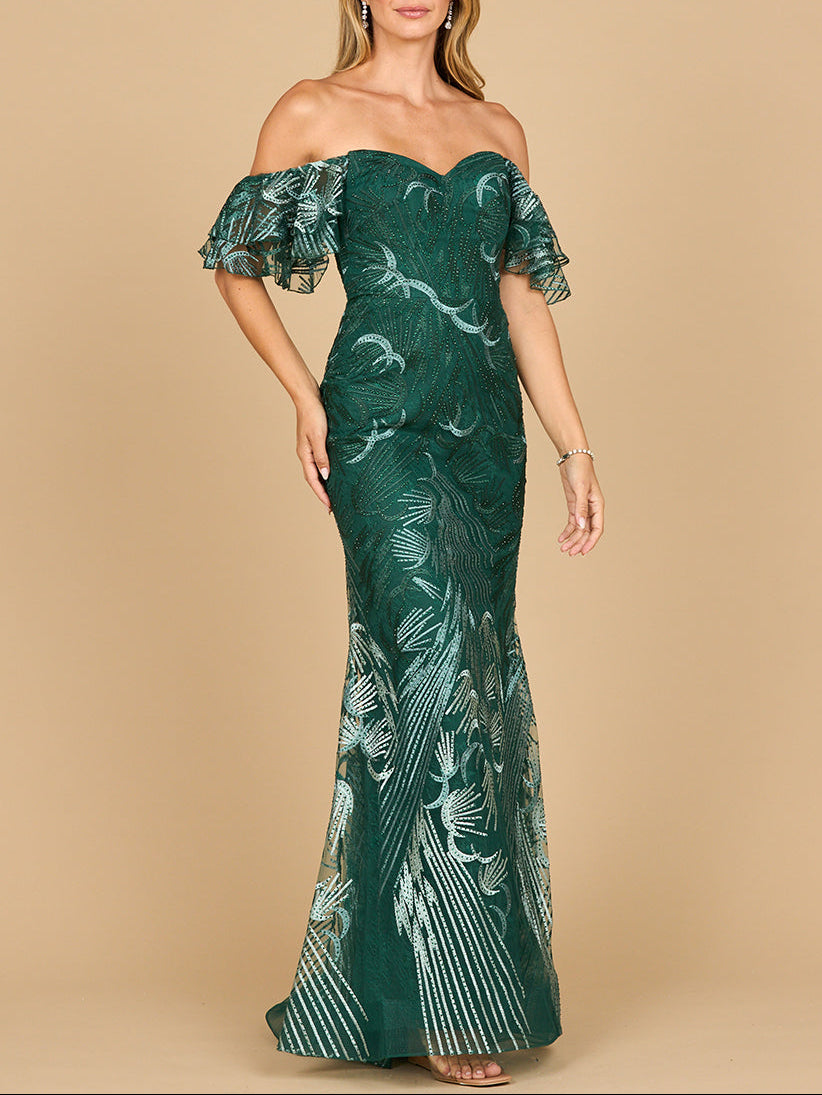 Off Shoulder Mermaid Lace Gown | Lara 28884 Lara New York