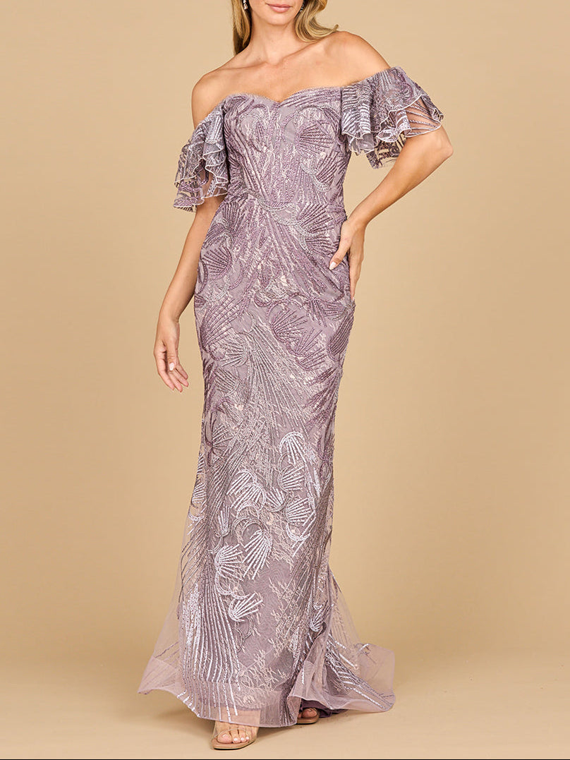 Off Shoulder Mermaid Lace Gown | Lara 28884 Lara New York