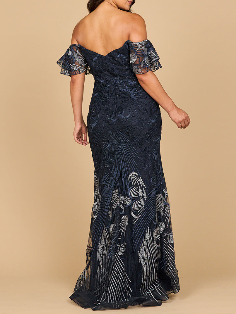 Off Shoulder Mermaid Lace Gown | Lara 28884 Lara New York