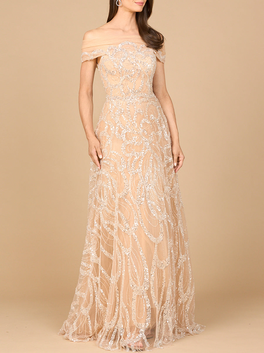 Off Shoulder A-line Gown Lara New York