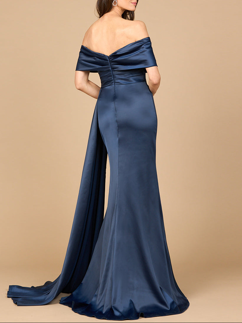 Off Shoulder Satin Dress Lara New York