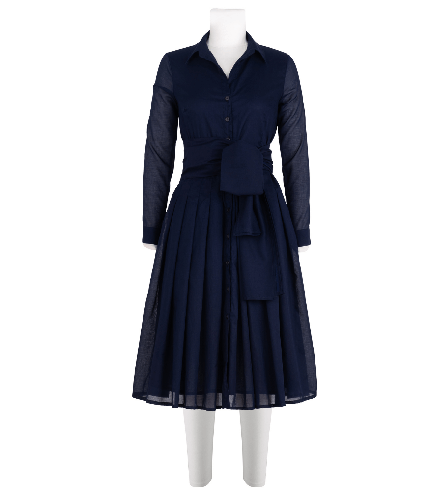 Audrey Dress #4 Indigo Midi Dress Madison Maison