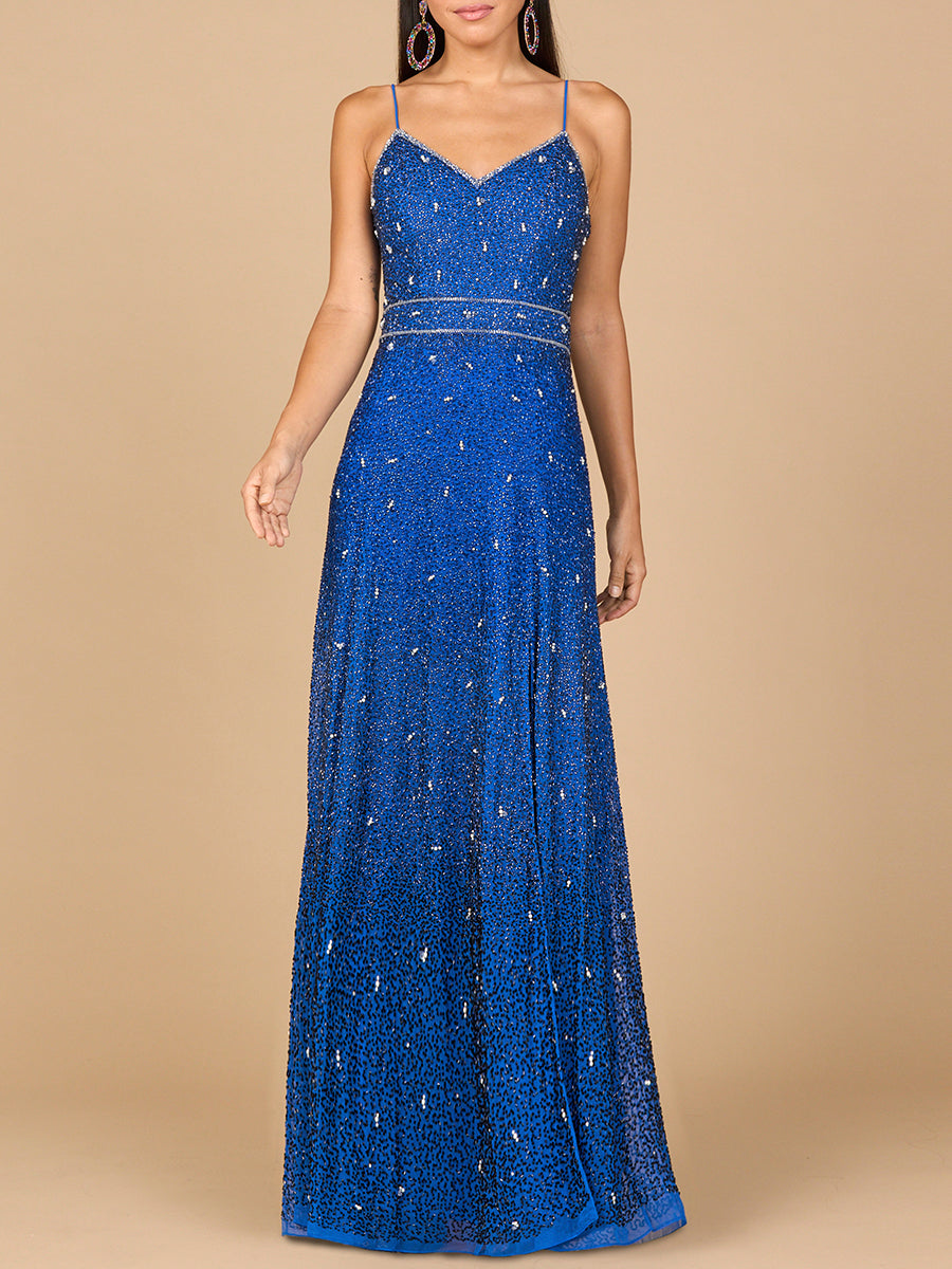 Ombre Beaded Gown - OUTLET Lara New York
