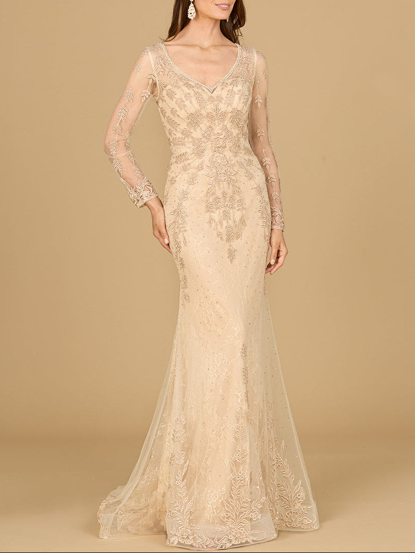 Long Sleeve Lace Mermaid Gown Lara New York