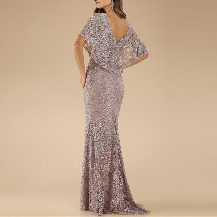 Lara 29673 - Cape Sleeve Mermaid Gown Lara New York