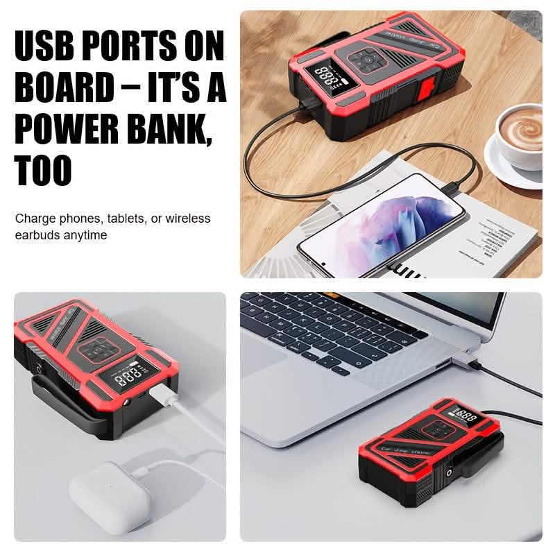 3000A 21V Car Jump Starter & 150PSI Tire Inflator 2-in-1 Portable Compressor DailySale