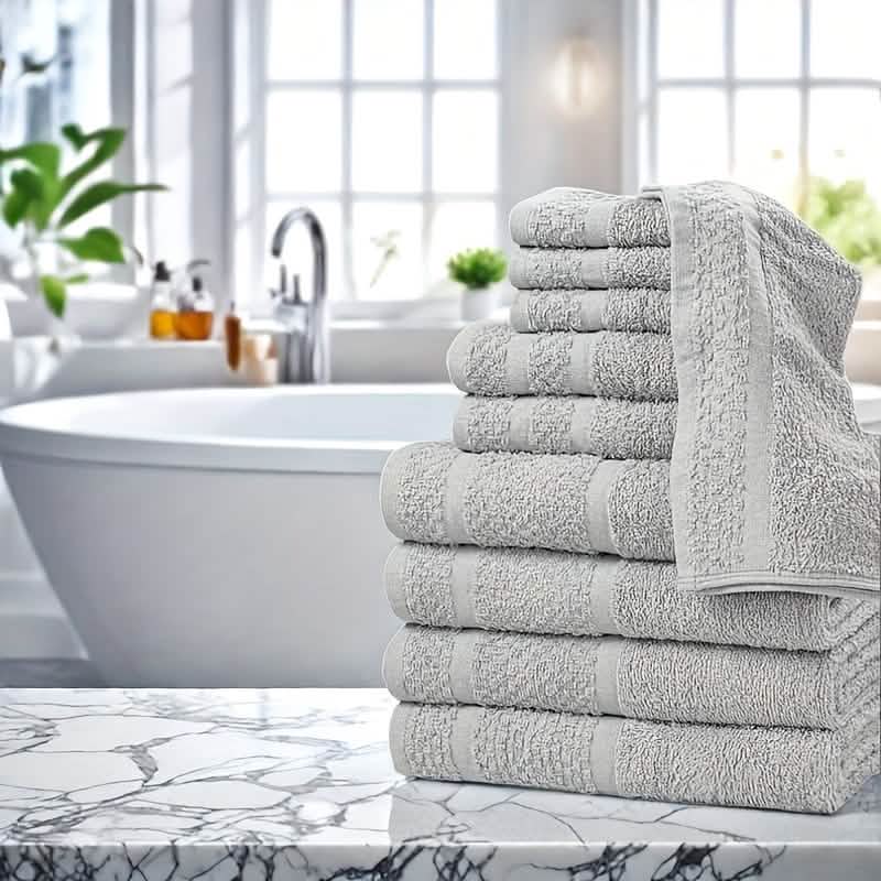 Gray Cotton Bath Towel Set (10–32 pcs) DailySale