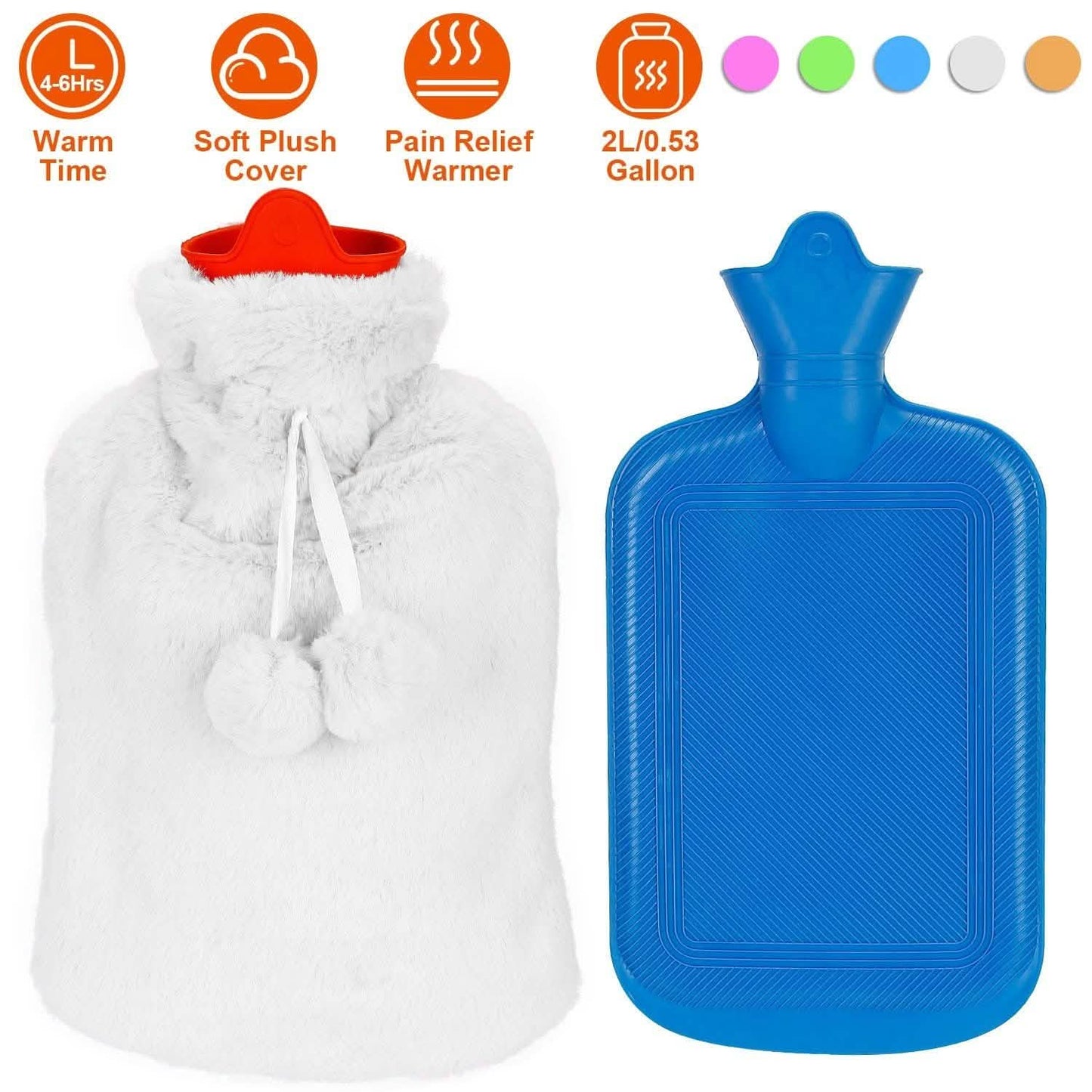 2L Hot Water Bottle with Plush Cover DailySale