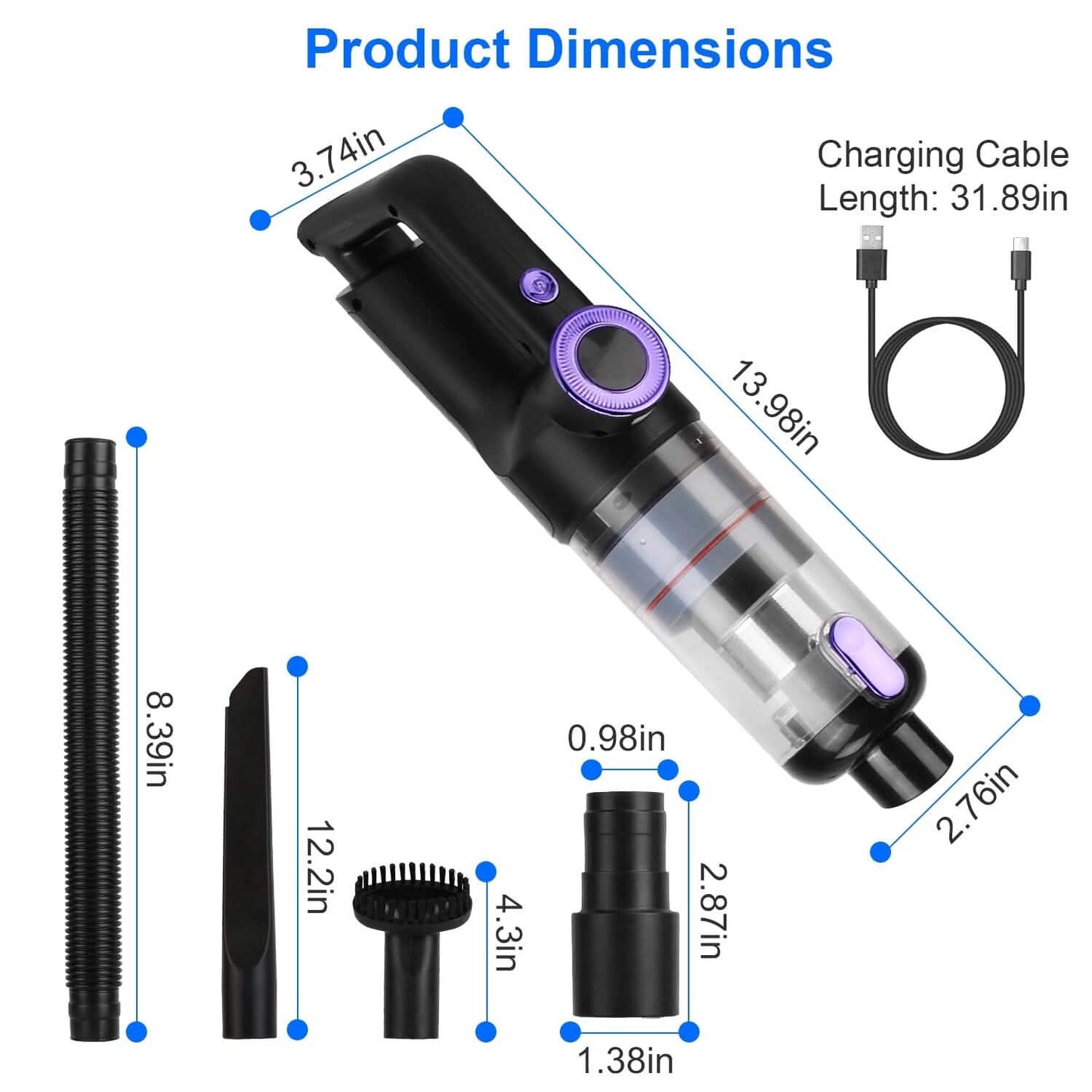 3-in-1 Handheld Cordless Car Vacuum Cleaner DailySale
