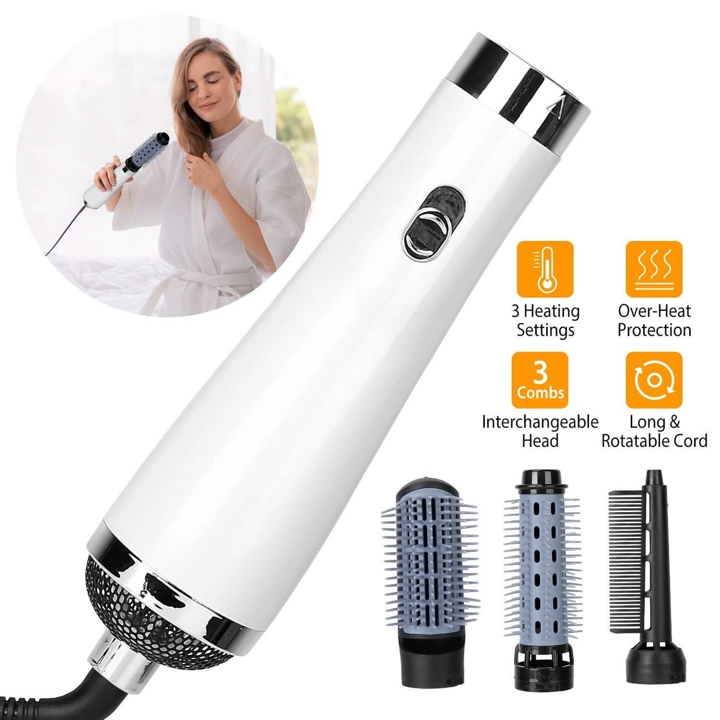 3-in-1 Hot Air Brush One-Step Hair Dryer Comb DailySale