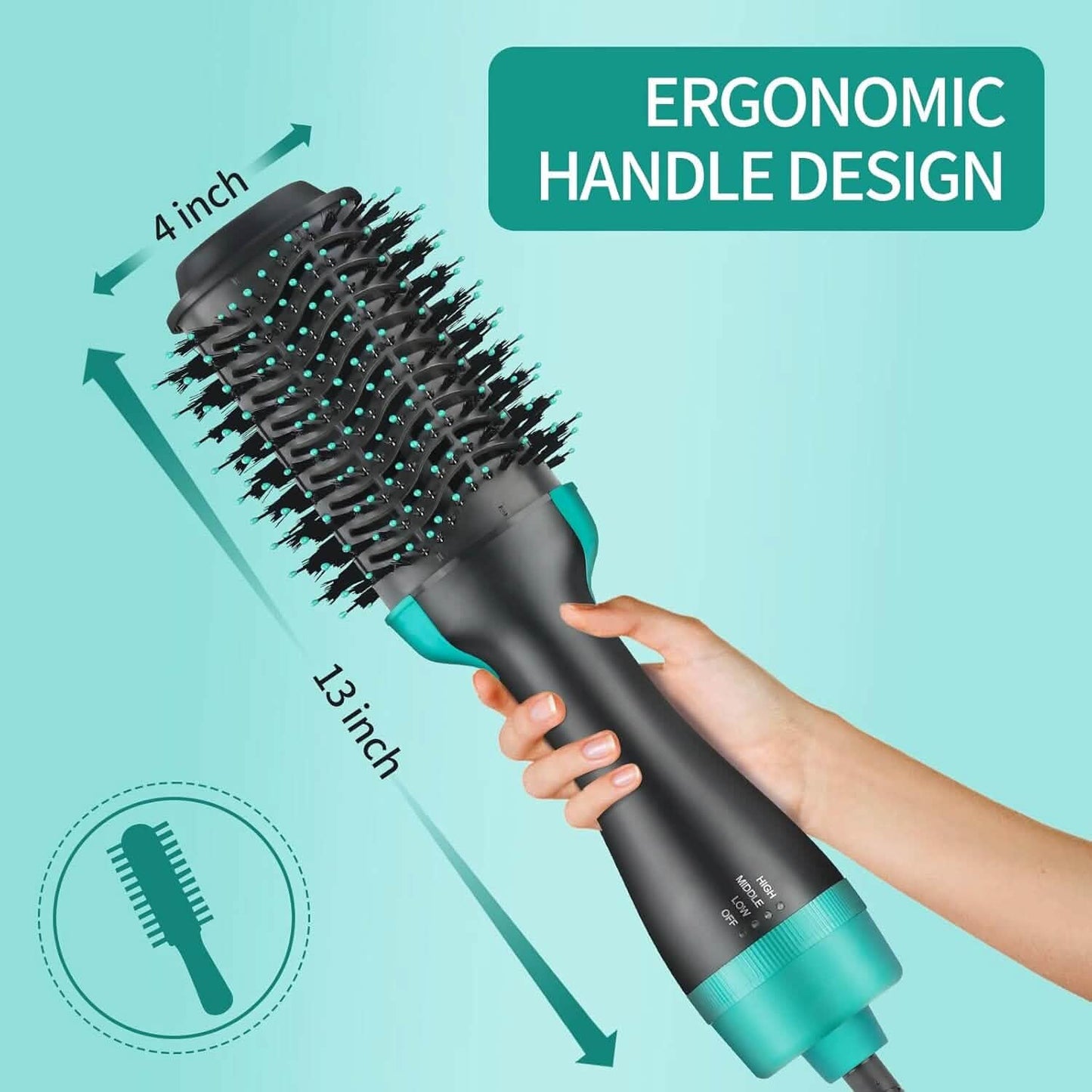 3-in-1 Ionic Straightening Hot Air Brush with Anti-Scald Feature DailySale