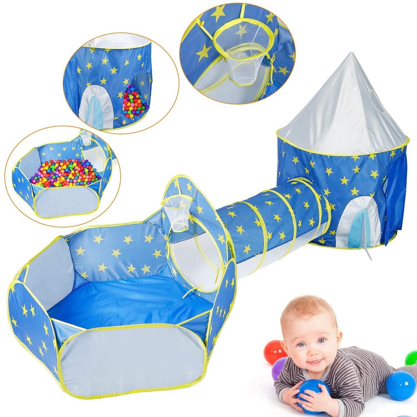 3-in-1 Kids Play Tent Ball Pit Set DailySale