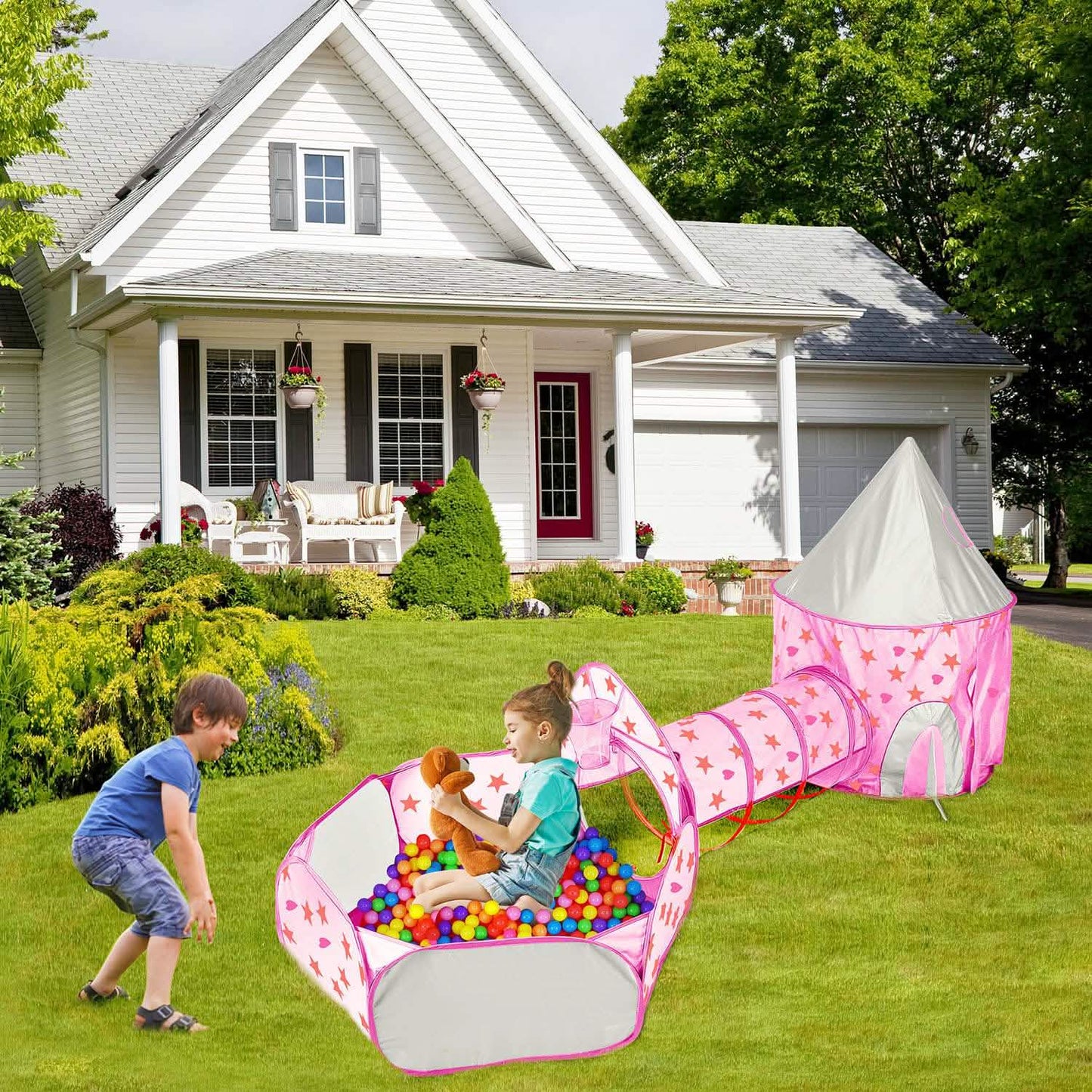 3-in-1 Kids Play Tent Ball Pit Set DailySale