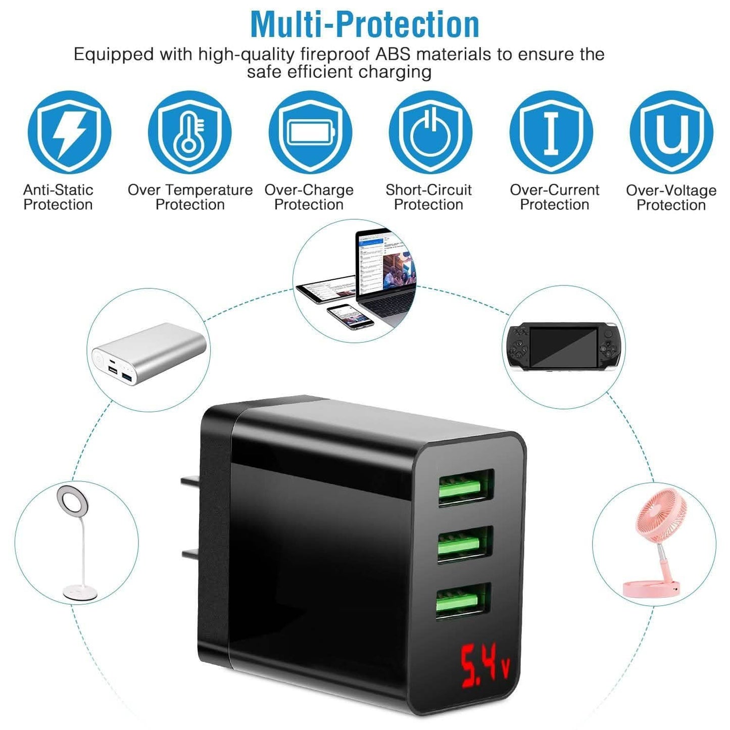 3-Pack: 3-Port USB Wall Charger DailySale