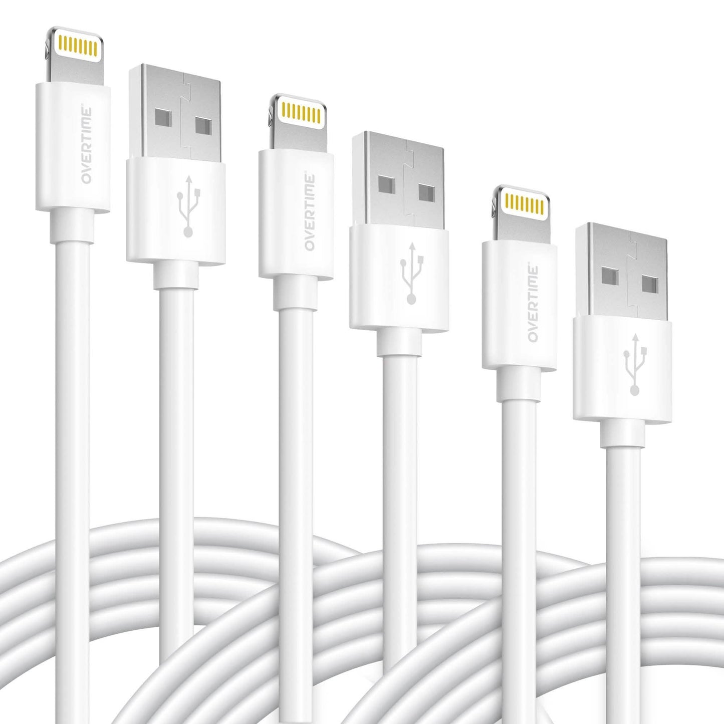 3-Pack: 4 Ft. Overtime Apple MFi Certified Lightning Cable DailySale