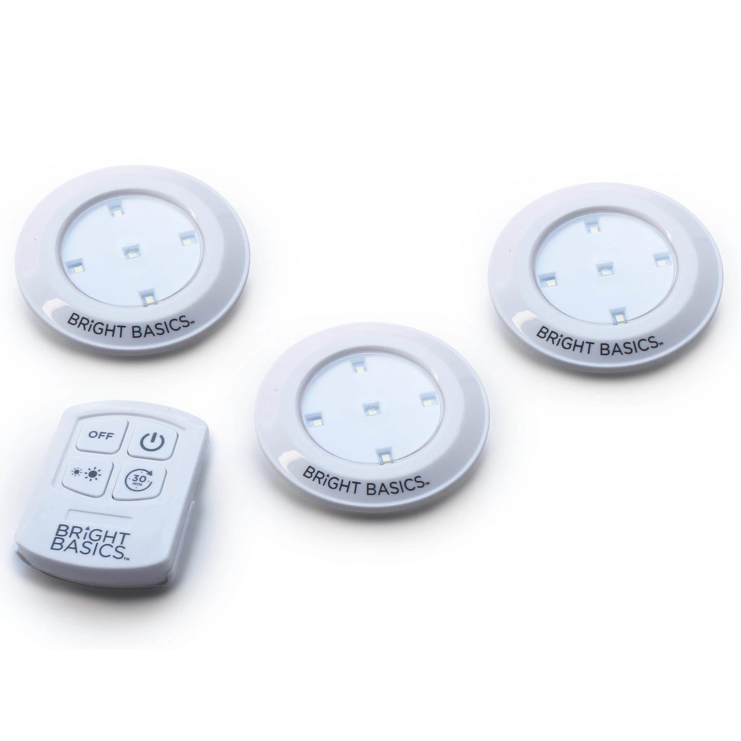3-Pack: Bright Basics Ultra Thin Wireless LED Puck Lights with Remote Control DailySale