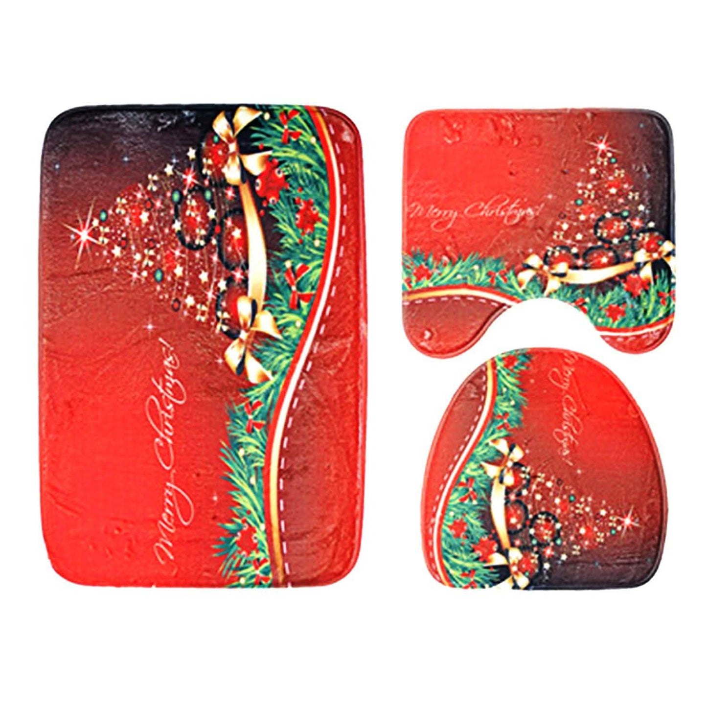 3-Pack: Christmas Bathroom Rugs Set DailySale