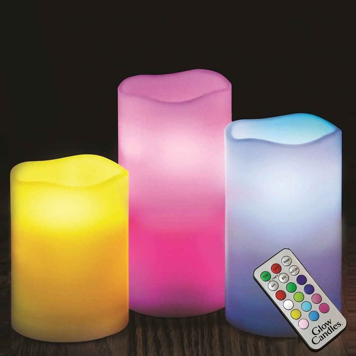 3-Pack: Color-Changing LED Flameless Candles With Remote DailySale