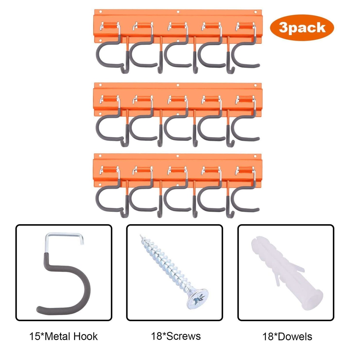 Garden Tool Organizer Wall Mounted Hanger Hooks Home Garage Set DailySale
