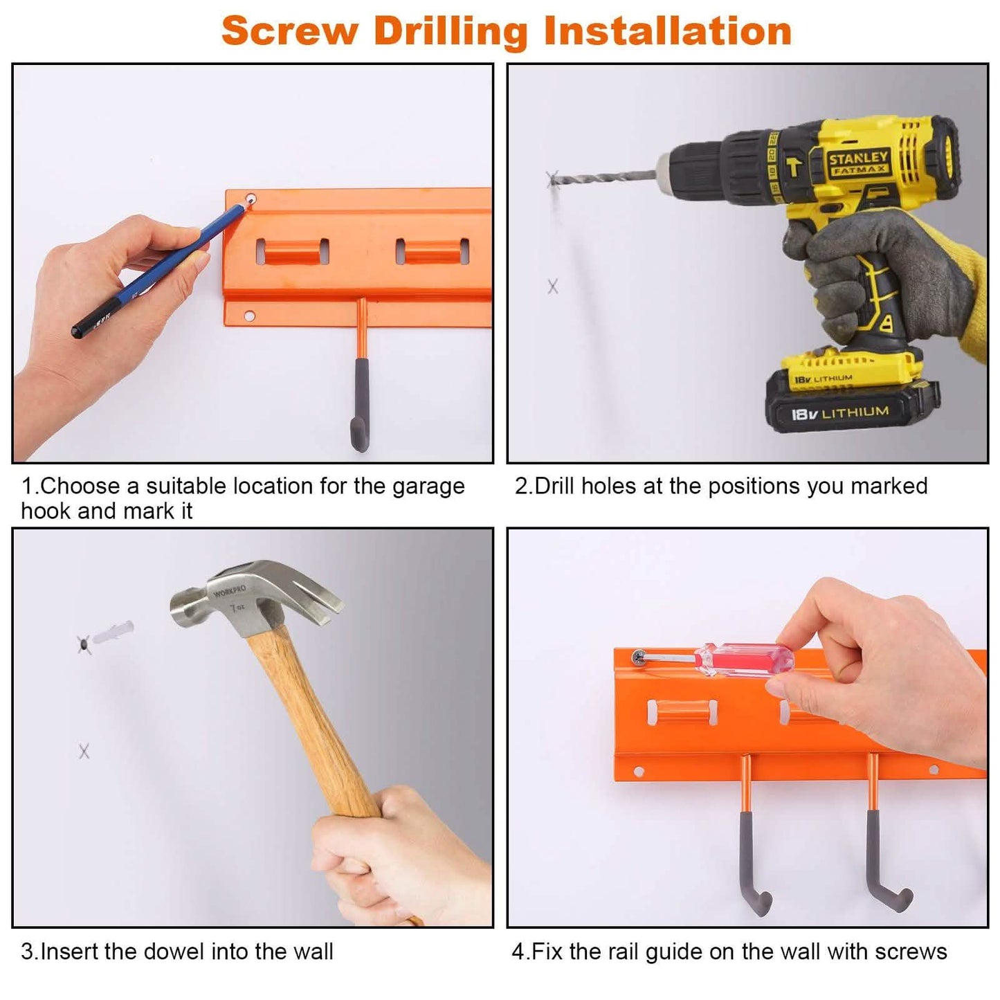 Garden Tool Organizer Wall Mounted Hanger Hooks Home Garage Set DailySale