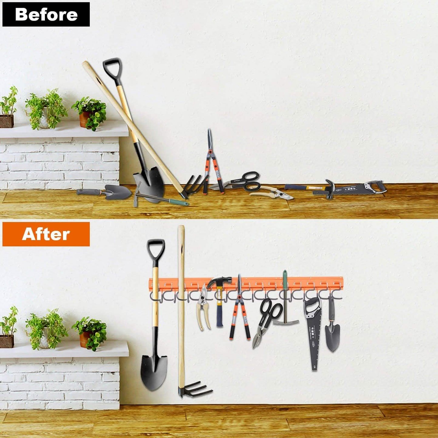 Garden Tool Organizer Wall Mounted Hanger Hooks Home Garage Set DailySale