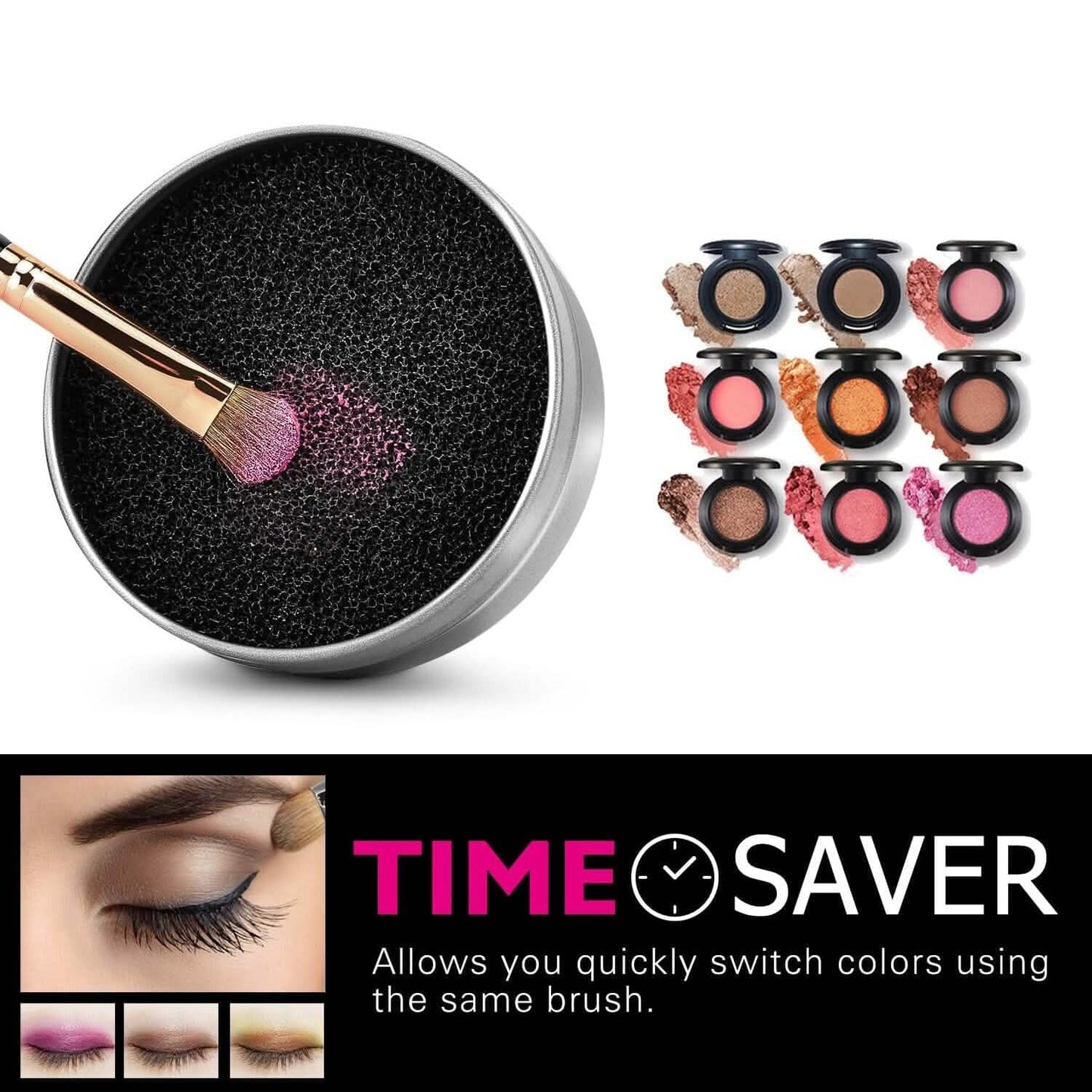 3-Pack: Luxspire Makeup Brush Cleaner Quick Wash Sponge Remover Color DailySale