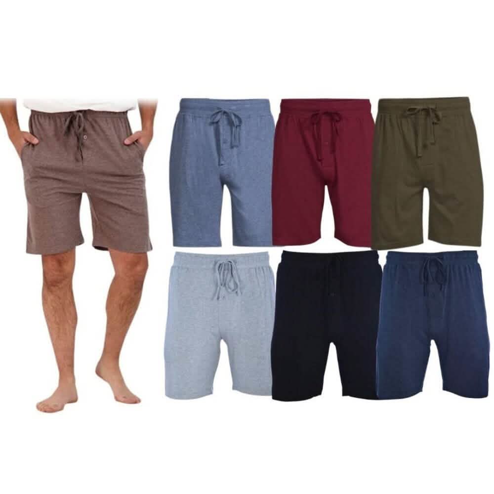 3-Pack: Men's Cotton Lounge Shorts with Pockets DailySale