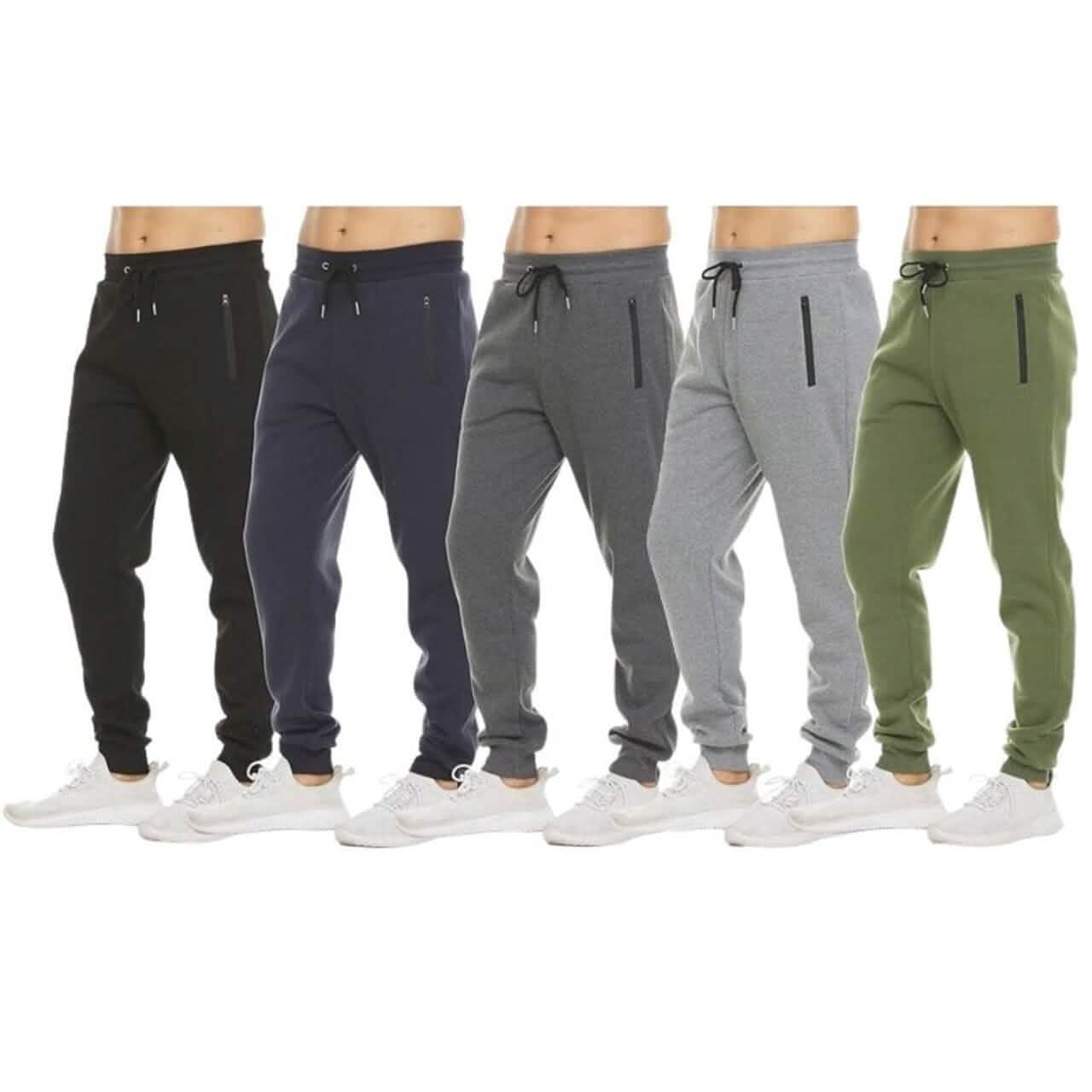 3-Pack: Men's Fleece Active Jogger Pants with Zipper Pockets DailySale