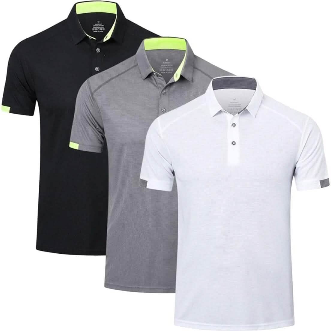 3-Pack: Men's Short Sleeve Breathable Quick Dry Golf Polo Shirts DailySale