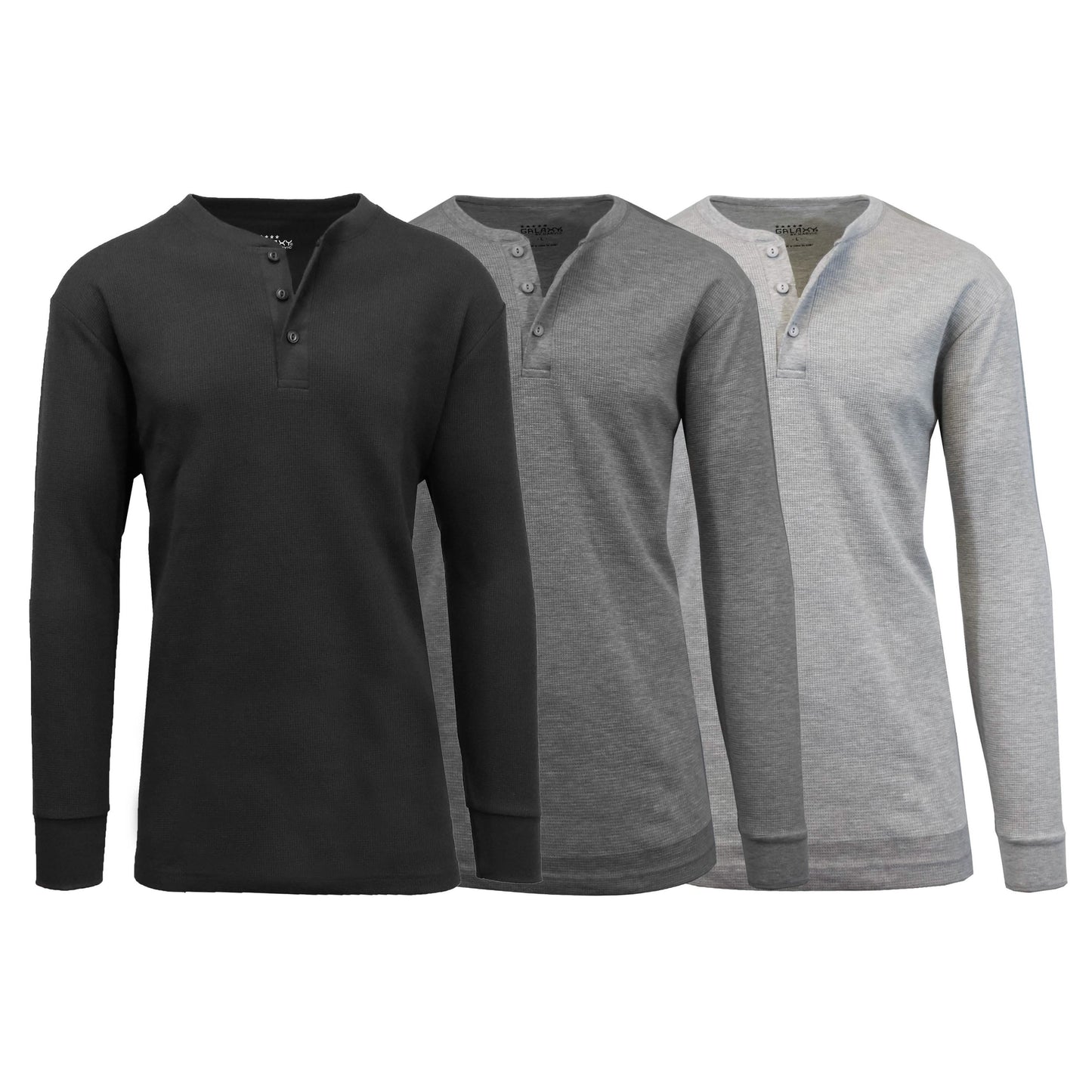 3-Pack: Men's Waffle-Knit Thermal Henley Tees DailySale