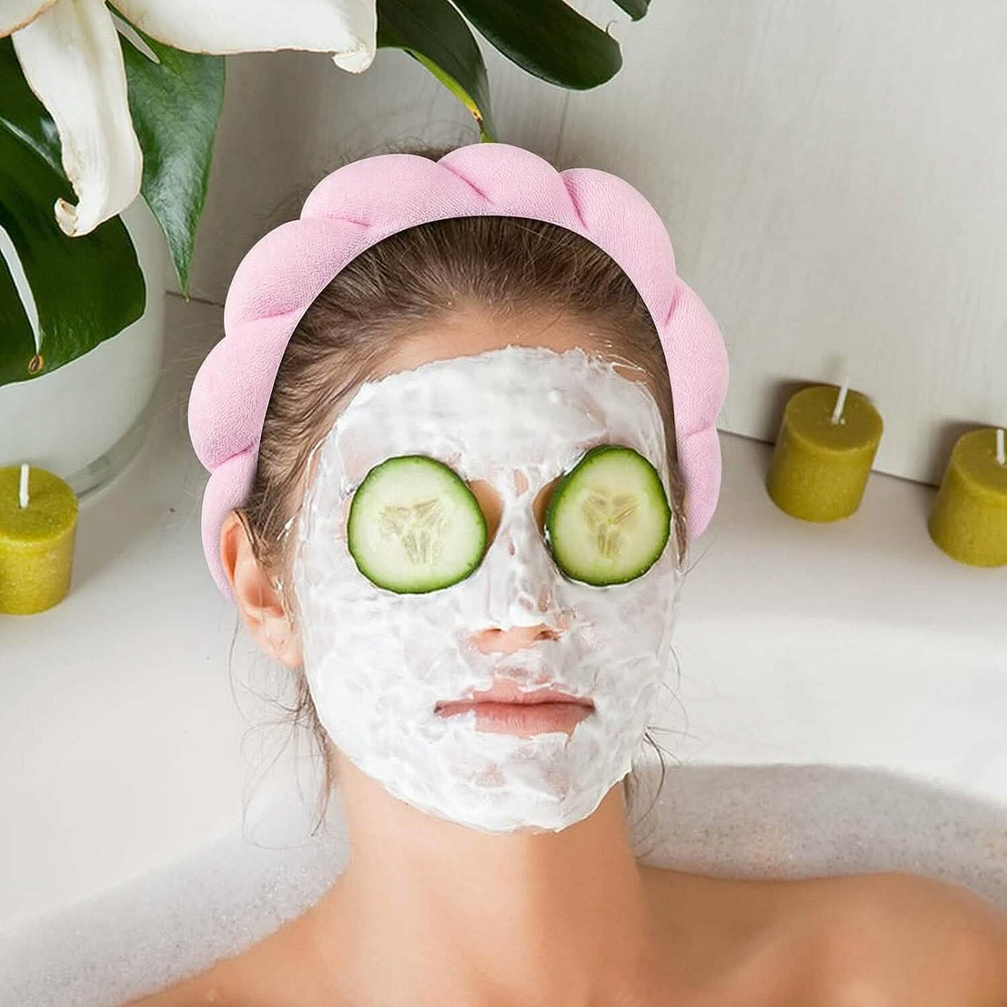 3-Pack: Puffy Terry Towel Cloth Fabric Sponge Face Wash Head Band DailySale