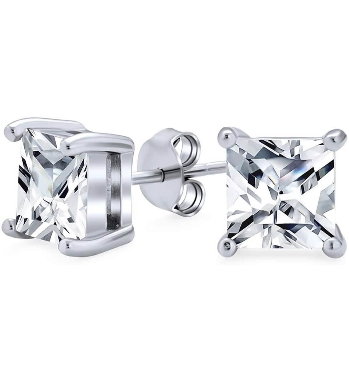 3-Pack: Sterling Silver Princess Cut Studs DailySale