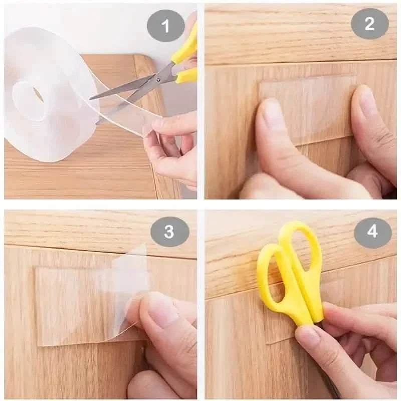 3-Pack: Transparent Adhesive Tape - Reusable, Washable, and No-Residue Nano Gel Strips DailySale
