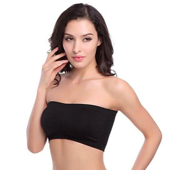 3-Pack: Women's Seamless Strapless Bandeau Crop Tube Top Bra Padded Bralettes DailySale