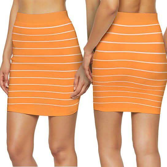 3-Pack: Women's Striped Seamless Microfiber Slim Nylon Pull-On Closure Mini Skirts DailySale