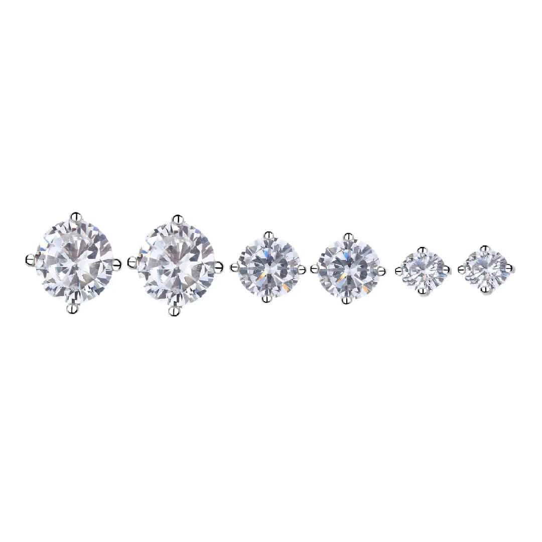 3-Pair Set: Sterling Silver Crystal Stud Earrings DailySale