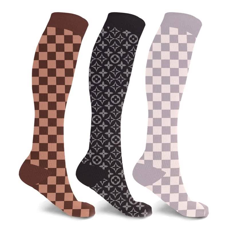 3-Pairs: Designer Inspired Knee High Compression Socks DailySale