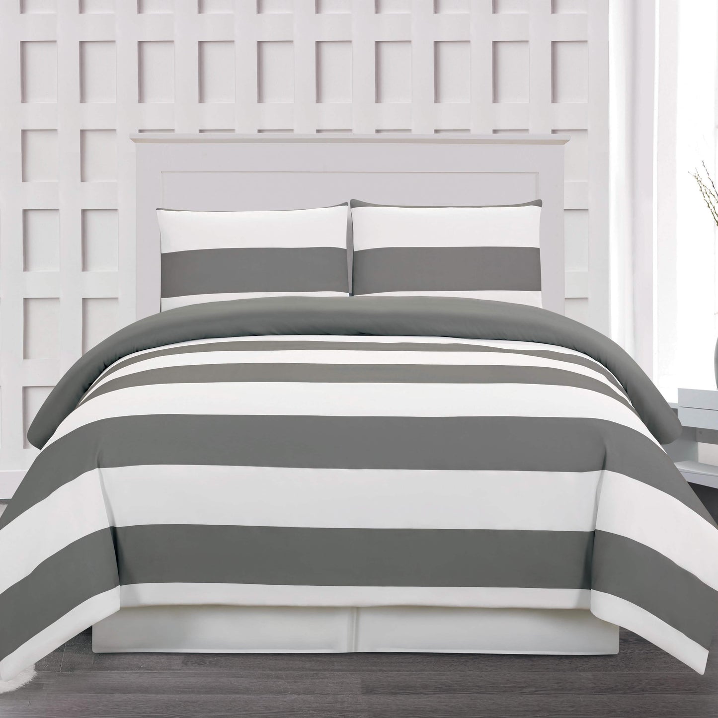 3-Piece: Cabana Stripe Reversible Hypoallergenic Duvet Set DailySale