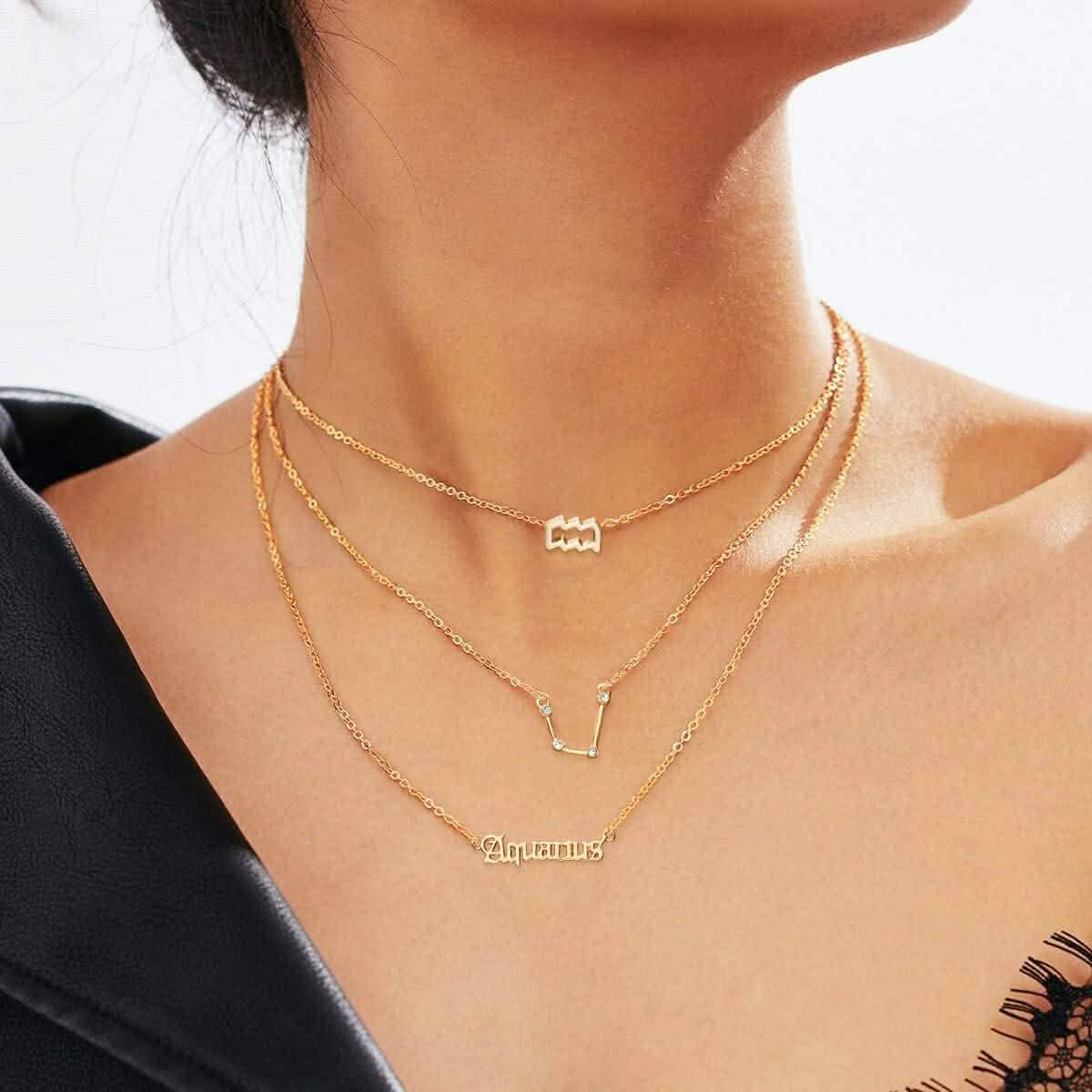3-Piece: Constellation Zodiac Layer Necklaces DailySale