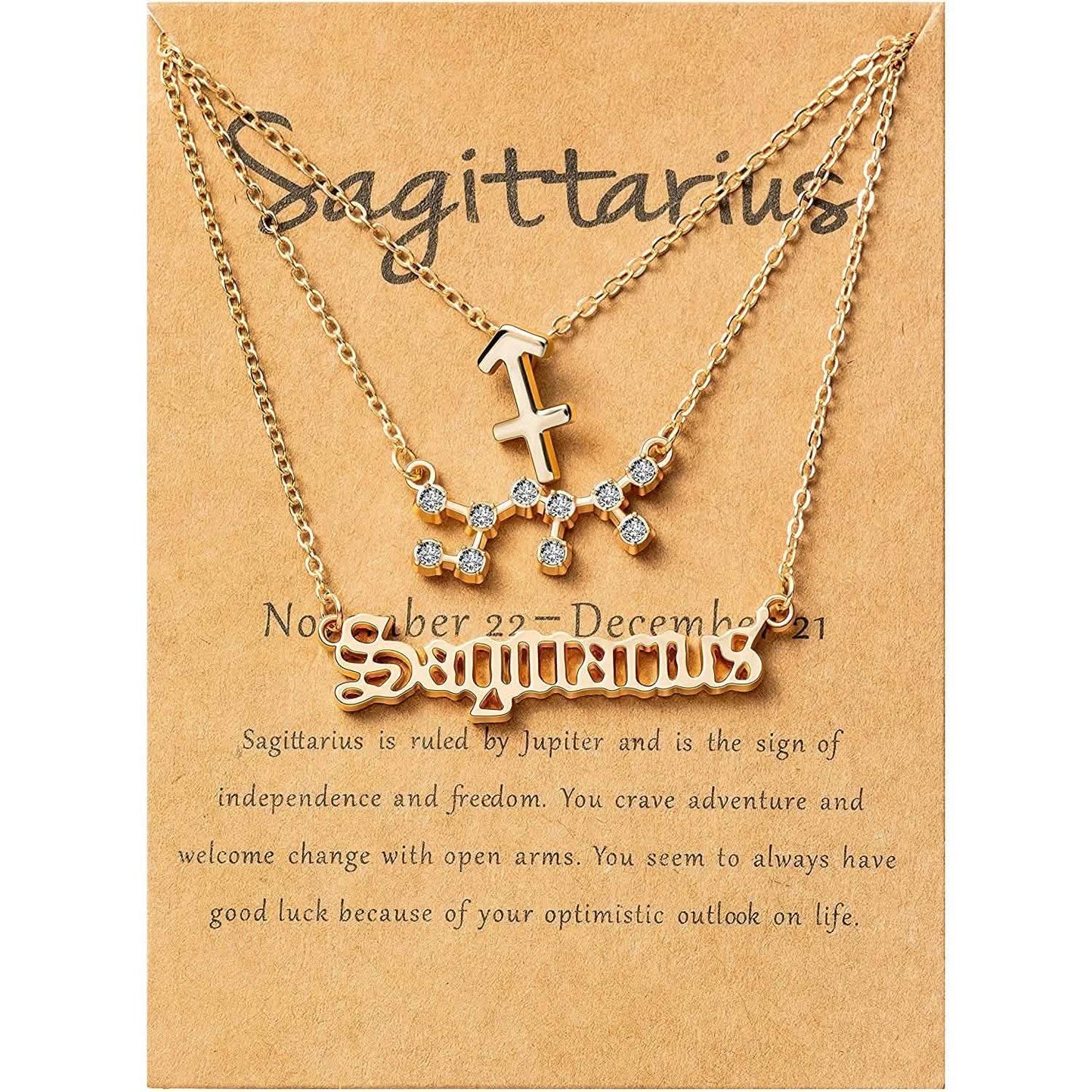 3-Piece: Constellation Zodiac Layer Necklaces DailySale