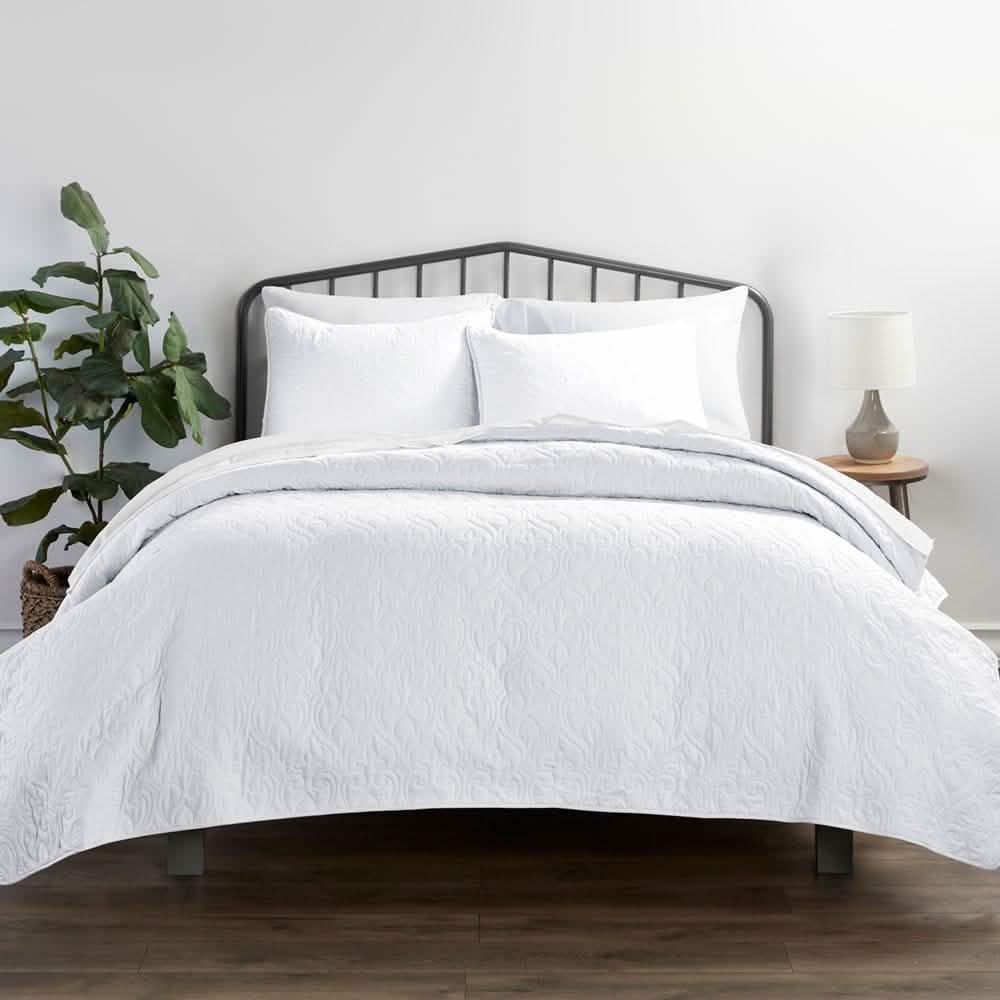 3-Piece: Damask Quilted Coverlet Set DailySale