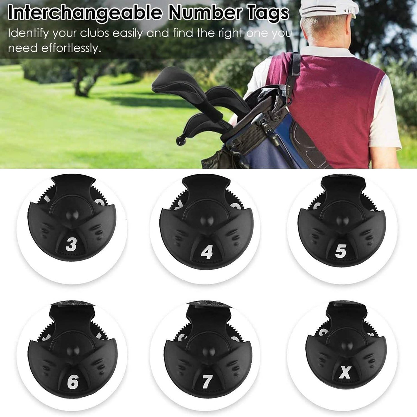 3-Piece: Long Neck Mesh Golf Club Head Cover DailySale