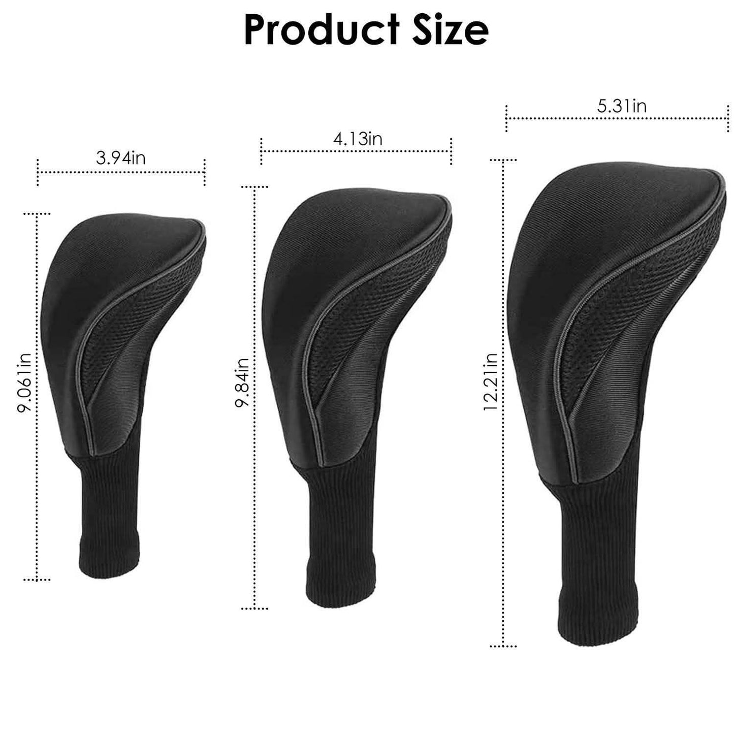 3-Piece: Long Neck Mesh Golf Club Head Cover DailySale