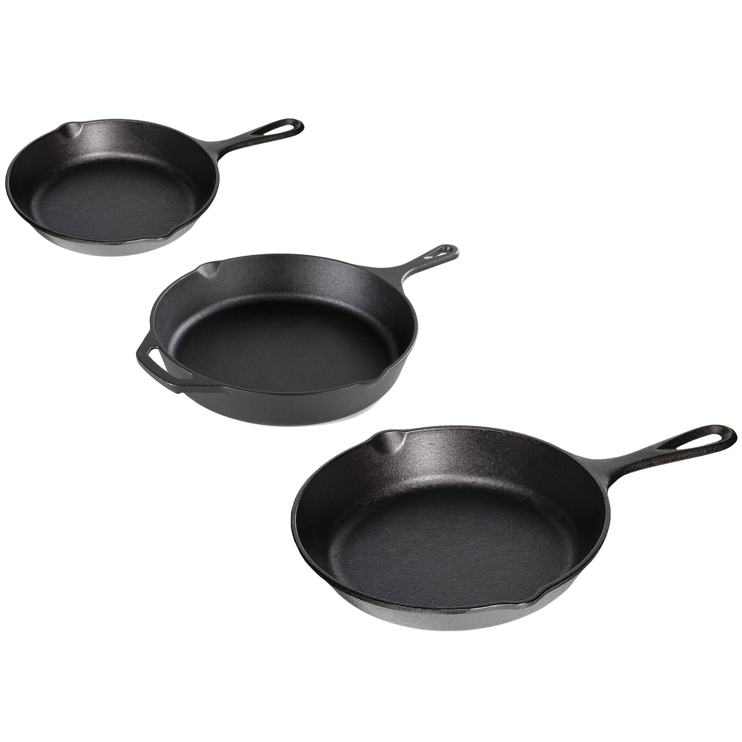 3-Piece: Pre-Seasoned Cast Iron Skillet Set DailySale
