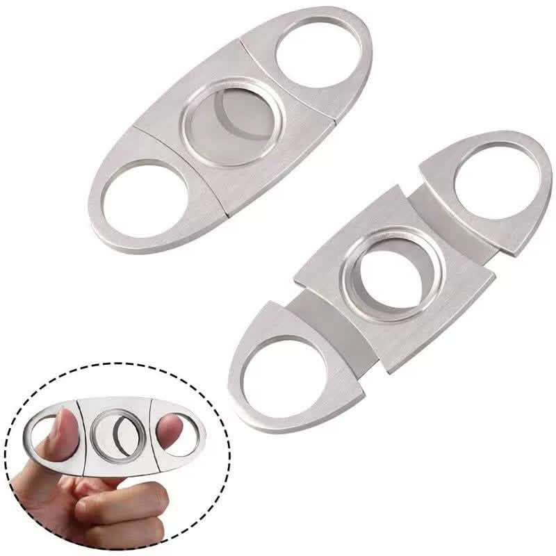 3-Piece Set: Cigar-Holding Whiskey Glasses with Cigar Cutter DailySale