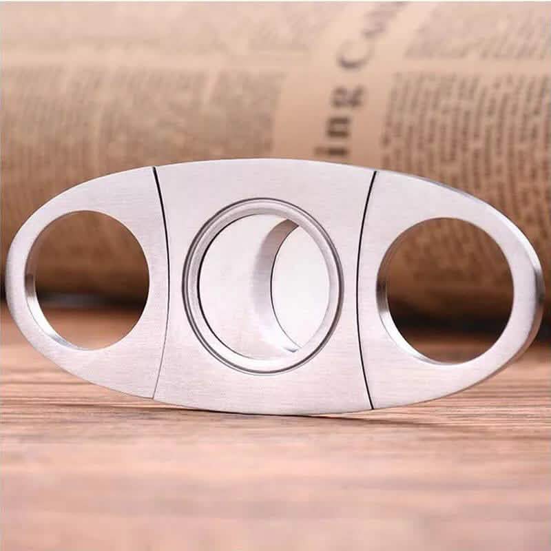 3-Piece Set: Cigar-Holding Whiskey Glasses with Cigar Cutter DailySale