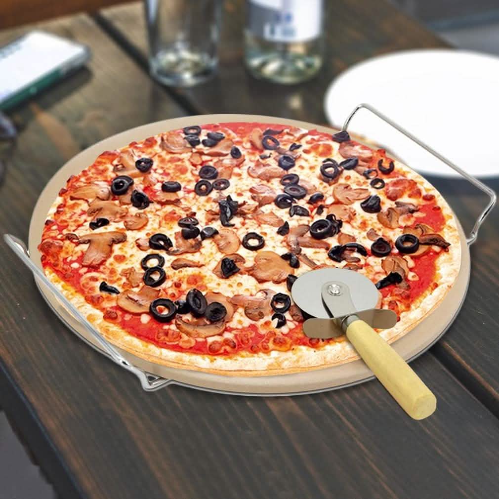 3-Piece Set: Deluxe Pizza Stone and Cutter Set DailySale