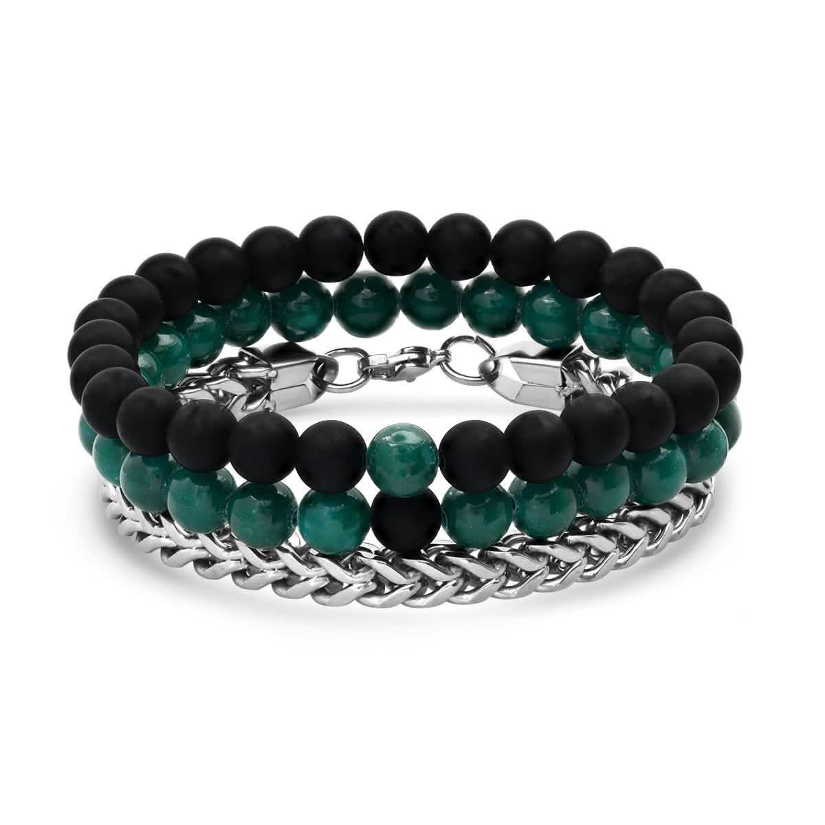 3-Piece Set: Men's Black Lava Bracelets DailySale