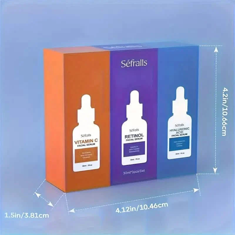 3-Piece Set: Séfralls Hyaluronic Acid VC Retinol Essence with Vitamin-C And Hyaluronic Acid Serum DailySale